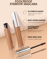 Waterproof Tinted Eyebrow Gel Blonde & Clear Eyebrow Setting Glue, Tinted Eye Brow Mascara, Long Lasting Waterproof Smudge-Proof Liquid Eyebrow Color Makeup Kit, Gift Set for Women Girl-01